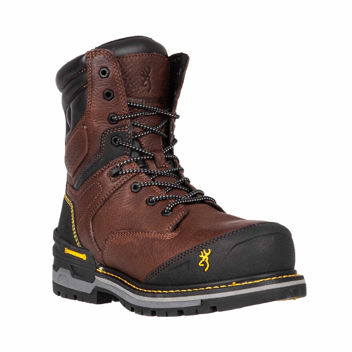 Botte de travail Griffond Browning. Semelle TRXION résistant huiles et acides, construction Goodyear, isolation Thinsulate 200g. Durable et ressemelable.