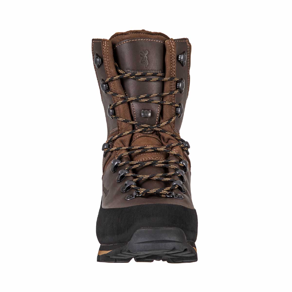 Botte de chasse Vulcano Browning avec semelle Vibram et pare pierre intégral. Cuir huilé et nubuck. Idéale terrain rocailleux, pentes et sols instables.