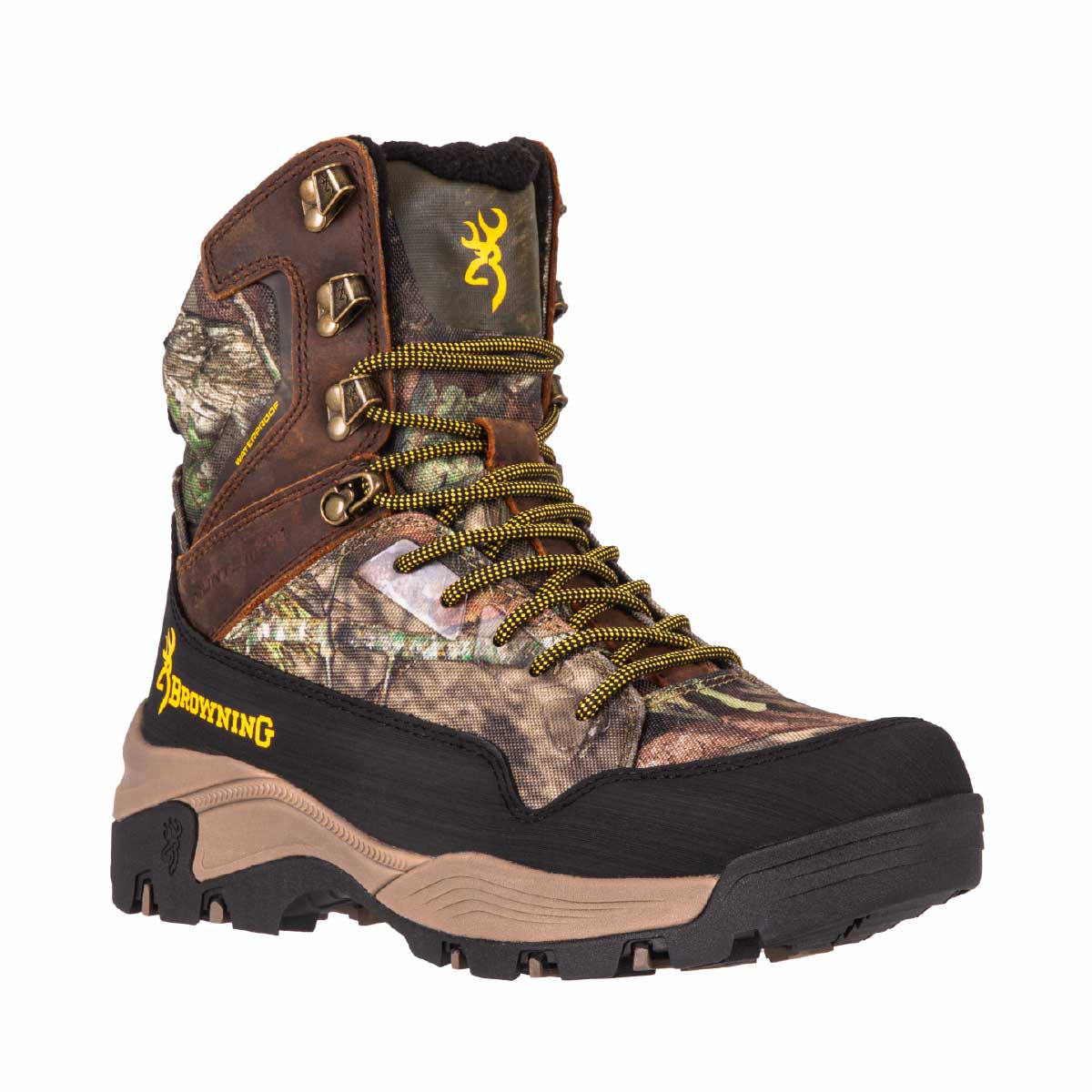 Botte de chasse Huntsman Browning en cuir huilé Crazy Horse. Isolation PrimaLoft 100g, membrane imperméable respirante. Terrains accidentés et longues marches.