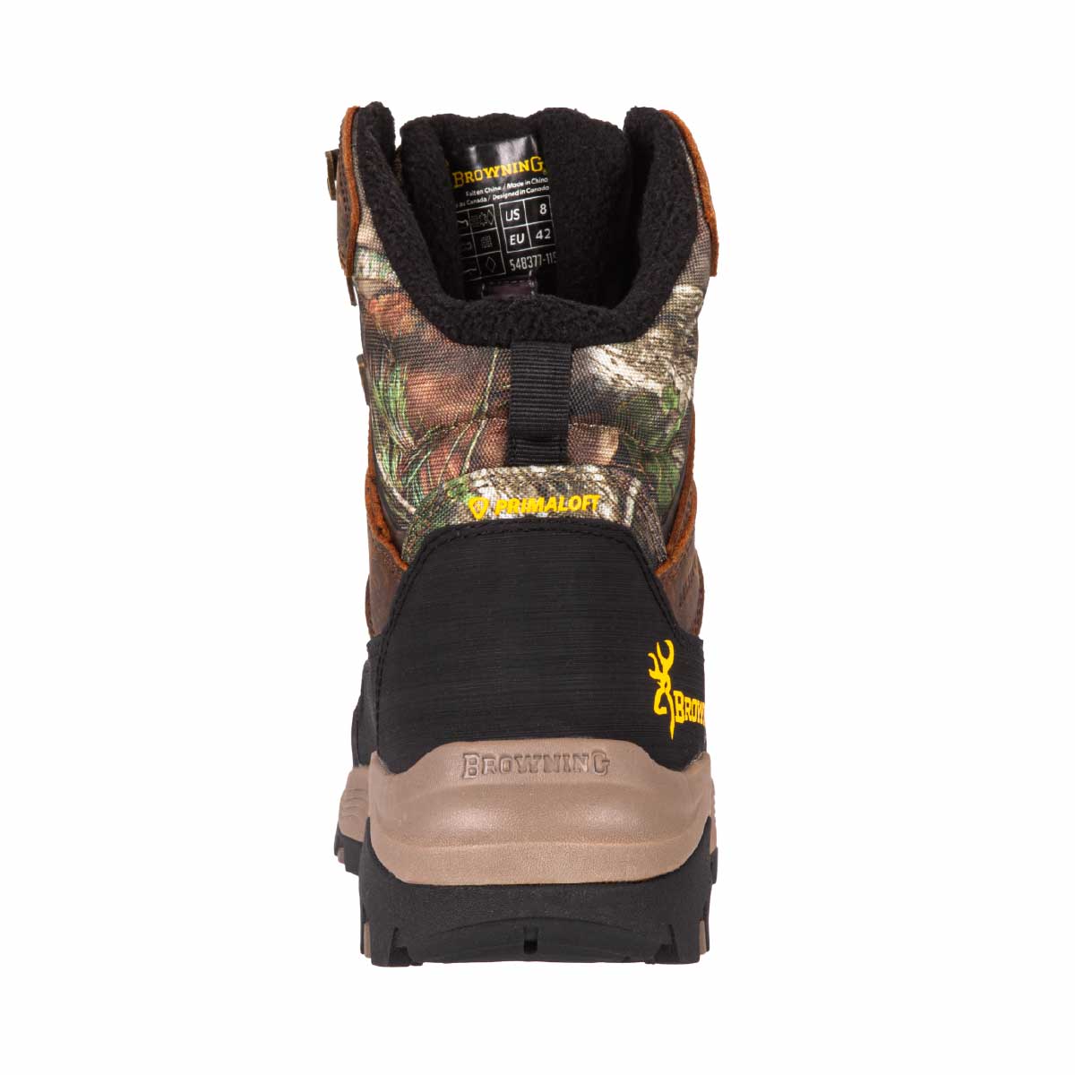 Botte de chasse Huntsman Browning en cuir huilé Crazy Horse. Isolation PrimaLoft 100g, membrane imperméable respirante. Terrains accidentés et longues marches.