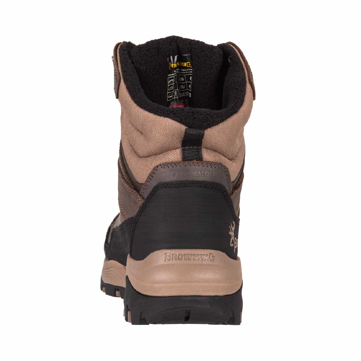 Botte de chasse Huntsman Browning en cuir huilé Crazy Horse. Isolation PrimaLoft 100g, membrane imperméable respirante. Terrains accidentés et longues marches.