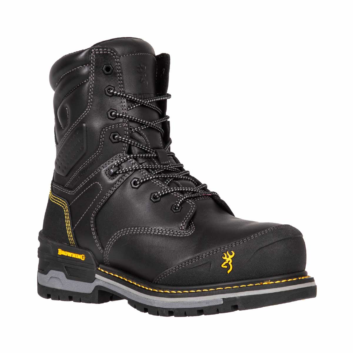 Botte de travail Griffond Browning. Semelle TRXION résistant huiles et acides, construction Goodyear, isolation Thinsulate 200g. Durable et ressemelable.