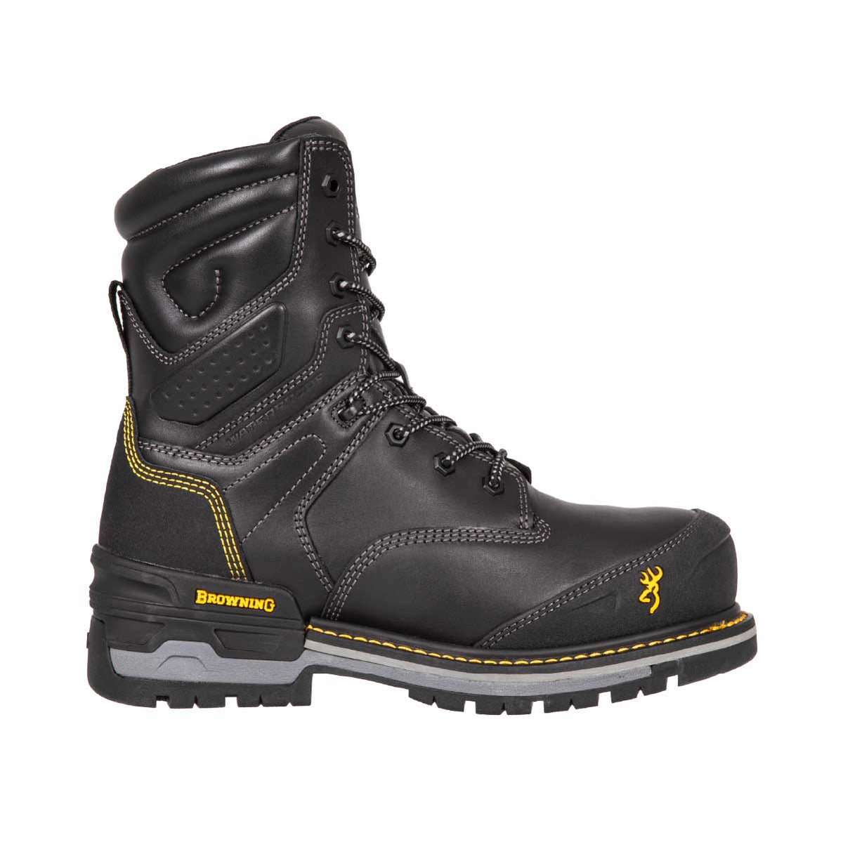 Botte de travail Griffond Browning. Semelle TRXION résistant huiles et acides, construction Goodyear, isolation Thinsulate 200g. Durable et ressemelable.