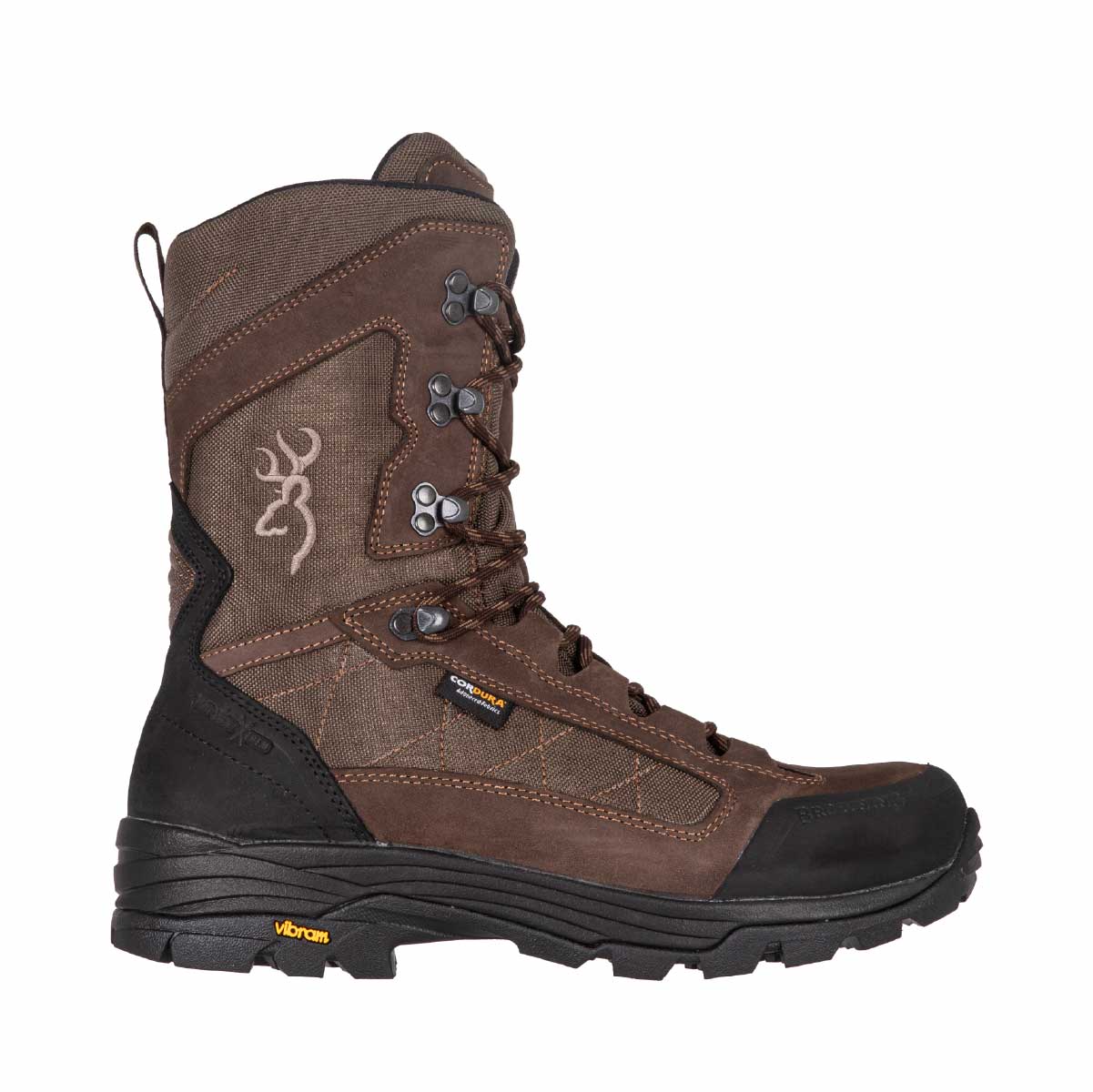 Botte de chasse Solaro Browning avec semelle Vibram Sorapiss et membrane Prevent Extreme. Cuir nubuck, Cordura. Idéale terrains exigeants, pentes et boue.